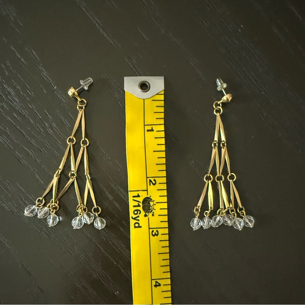 Gold tone dangling earrings for pierced ears by Avon